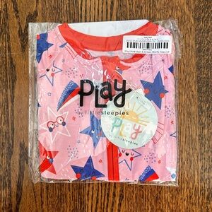 NWT Little Sleepies Shorty Zippy Pink Stars & Stripes